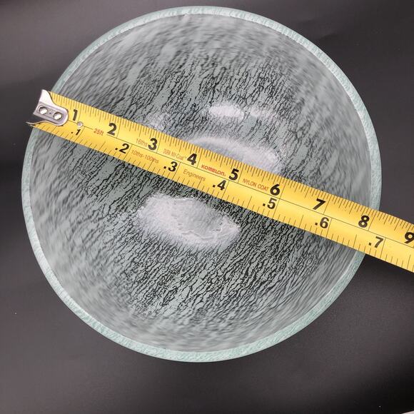 Glass Studio Glass Bowl 8" x 2" Aqua Blue color Used with Defect *READ - Picture 8 of 13